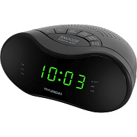 Радиобудильник Hyundai H-RCL200 черный LED подсв:зеленая часы:цифр AM/FM фото Радиобудильник Hyundai H-RCL200 черный LED подсв:зеленая часы:цифр AM/FM