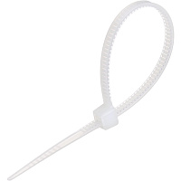 Стяжка (хомут) 100 мм x 2,5 мм,Bigtech BT-CT-100-25-W,нейлон,бел.,100 шт/уп фото Стяжка (хомут) 100 мм x 2,5 мм,Bigtech BT-CT-100-25-W,нейлон,бел.,100 шт/уп