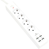 Сетевой фильтр Cablexpert Exnovo на 4 розетки 2 метра + 4 USB (EXN-4-U4-W-2) фото Сетевой фильтр Cablexpert Exnovo на 4 розетки 2 метра + 4 USB (EXN-4-U4-W-2)