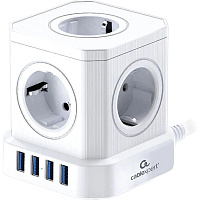 Сетевой фильтр Cablexpert Tower на 5 розеток 3 метра + 4 USB (TWR-5-U4-W-3) фото Сетевой фильтр Cablexpert Tower на 5 розеток 3 метра + 4 USB (TWR-5-U4-W-3)