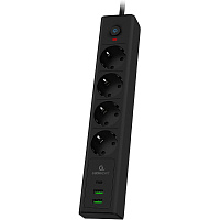 Сетевой фильтр Cablexpert Exnovo на 4 розетки 2 метра + 2 USB (EXN-4-CU2-B-2) фото Сетевой фильтр Cablexpert Exnovo на 4 розетки 2 метра + 2 USB (EXN-4-CU2-B-2)