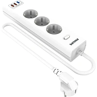 Сетевой фильтр Philips CHP4336WA/51 на 3 розетки 2 метра + 2 USB фото Сетевой фильтр Philips CHP4336WA/51 на 3 розетки 2 метра + 2 USB