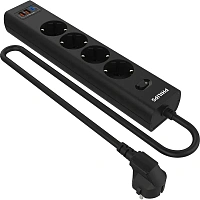 Сетевой фильтр Philips CHP4346BB/51 4р/3м с USB, 10А, черный фото Сетевой фильтр Philips CHP4346BB/51 4р/3м с USB, 10А, черный