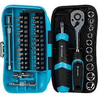 Набор отверток Topfort с трещоткой, битами, головками, 39 предм (549139)