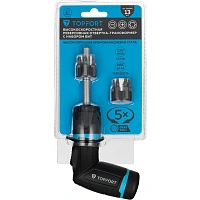 Отвертка складная Topfort со встроен.трещоткой 5Х и бит 13 пред наб(576113)