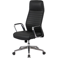 Кресло для руководителя Easy Chair 505 TL чёрное (кожа/ПВХ, алюминий)