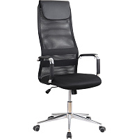Кресло BN_SH_EChair-565 TW сетка/ткань черный, хром фото Кресло BN_SH_EChair-565 TW сетка/ткань черный, хром