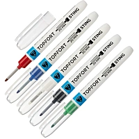 Набор маркеров промышленных перманентных TOPFORT для труднодоступных мест 5 цветов 1 мм (5 штук в упаковке, 2167675)