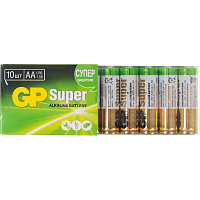 Батарейка АА пальчиковая GP Super (10 штук в упаковке) фото Батарейка АА пальчиковая GP Super (10 штук в упаковке)