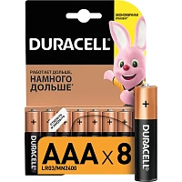 Батарейка ААА мизинчиковая Duracell (8 штук в упаковке)
