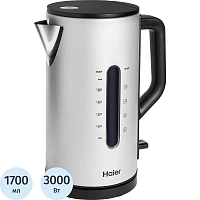 Чайник электрический Haier HK-601 серебристый (QA0082M00RU) фото Чайник электрический Haier HK-601 серебристый (QA0082M00RU)