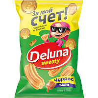 Снеки кукурузные Deluna Чуррос со вкусом карамели 85 г фото Снеки кукурузные Deluna Чуррос со вкусом карамели 85 г