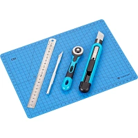 Набор для вырезания TOPFORT A4, нож макет, нож 9 мм, нож рол 18мм, лин фото Набор для вырезания TOPFORT A4, нож макет, нож 9 мм, нож рол 18мм, лин