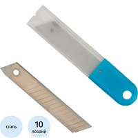 Лезвие сменное сегментированное TOPFORT стальное 18 мм прямоугольное (10 штук в упаковке, SX18S-10)