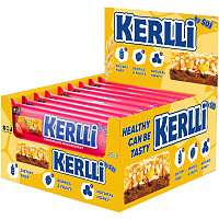 Батончик злаковый SOJ Kerlli с клубникой 50 г (18 батончиков в упаковке) фото Батончик злаковый SOJ Kerlli с клубникой 50 г (18 батончиков в упаковке)