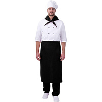 Костюм повара мужской белый/черный тиси рукав 3/4 (120 г/кв.м, размер 44-46, рост 182-188) фото Костюм повара мужской белый/черный тиси рукав 3/4 (120 г/кв.м, размер 44-46, рост 182-188)