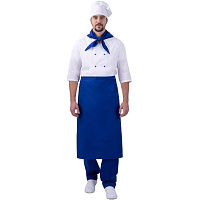 Костюм повара Шеф-повар мужской васильковый/белый тиси рукав 3/4 (120 г/кв.м, размер 56-58, рост 182-188) фото Костюм повара Шеф-повар мужской васильковый/белый тиси рукав 3/4 (120 г/кв.м, размер 56-58, рост 182-188)