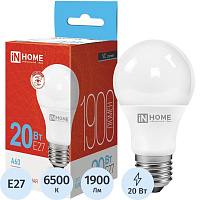 Лампа светодиодная In Home LED-A60-VC 20Вт Е27 6500К 1900Лм матовая фото Лампа светодиодная In Home LED-A60-VC 20Вт Е27 6500К 1900Лм матовая