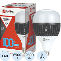Лампа светодиодная In Home LED-HP-PRO 100Вт E27/E40 6500К 9500Лм матовая фото Лампа светодиодная In Home LED-HP-PRO 100Вт E27/E40 6500К 9500Лм матовая