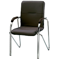 Конференц-кресло Easy Chair Samba черный (искусственная кожа, металл хромированный) фото Конференц-кресло Easy Chair Samba черный (искусственная кожа, металл хромированный)