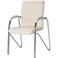 Конференц-кресло Easy Chair Samba бежевый (искусственная кожа, металл хромированный) фото Конференц-кресло Easy Chair Samba бежевый (искусственная кожа, металл хромированный)