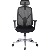 Кресло BN_Zm_EChair-500 MC сетка/ткань, черный хром фото Кресло BN_Zm_EChair-500 MC сетка/ткань, черный хром