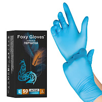 Перчатки медицинские смотровые нитриловые Foxy-Gloves текстурированные на пальцах нестерильные неопудренные размер S (6.5-7) голубые (50 пар/100 штук фото Перчатки медицинские смотровые нитриловые Foxy-Gloves текстурированные на пальцах нестерильные неопудренные размер S (6.5-7) голубые (50 пар/100 штук