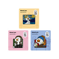 Набор металлических значков MESHU "Ducks and art", эмаль, 3шт, картонная подложка, европодвес фото Набор металлических значков MESHU "Ducks and art", эмаль, 3шт, картонная подложка, европодвес