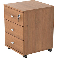 Тумба подкатная Easy Standard 143-24.77 с замком (орех, 400x420x563 мм, 3 ящика) фото Тумба подкатная Easy Standard 143-24.77 с замком (орех, 400x420x563 мм, 3 ящика)