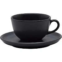 Чайная пара Oxford FLAT Shape ONIX керамическая 200 мл фото Чайная пара Oxford FLAT Shape ONIX керамическая 200 мл