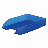 Лоток горизонтальный для бумаг BRAUBERG "Office style", 320х245х65 мм, тонированный синий, 237290 фото Лоток горизонтальный для бумаг BRAUBERG "Office style", 320х245х65 мм, тонированный синий, 237290