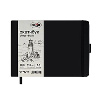 Скетчбук 100л., 210*148 Гамма "Студия", черный, твердая обложка, на резинке, слоновая кость, 110г/м2 фото Скетчбук 100л., 210*148 Гамма "Студия", черный, твердая обложка, на резинке, слоновая кость, 110г/м2