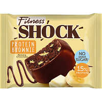 Печенье протеиновое FitnessShock Брауни банановый 50 г фото Печенье протеиновое FitnessShock Брауни банановый 50 г