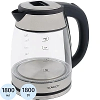 Чайник SCARLETT SC-EK27G40, электрический, 1800Вт, 1.8л, стекло/сталь фото Чайник SCARLETT SC-EK27G40, электрический, 1800Вт, 1.8л, стекло/сталь