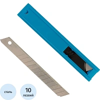 Лезвие TOPFORT Extra 9 мм сегментированное сталь SK2 10 шт/уп фото Лезвие TOPFORT Extra 9 мм сегментированное сталь SK2 10 шт/уп