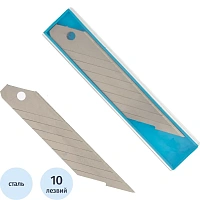 Лезвие сменное для канцелярского ножа сегментированное TOPFORT Extra SX40T-10 стальное 18 мм прямоугольное (10 штук в упаковке)