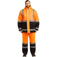Костюм зим муж (куртка, пк) зд01 оранж/чер 128-132/170-176