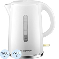 Чайник BRAYER 6108BR,электрический,2200Вт,1,7л,пласт.корп,шкала,подсвет фото Чайник BRAYER 6108BR,электрический,2200Вт,1,7л,пласт.корп,шкала,подсвет