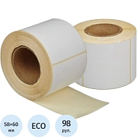 Термоэтикетки ЭКО 58х60, 150шт/рул, легк.кл, вт. 25, 98рул/уп (ПК)