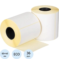Термоэтикетки ЭКО 80х40, 1000шт/рул, вт.40, 36рул/уп(ИР)
