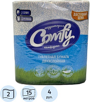 Бумага туалетная Comfy 2-слойная белая (4 рулона в упаковке) фото Бумага туалетная Comfy 2-слойная белая (4 рулона в упаковке)