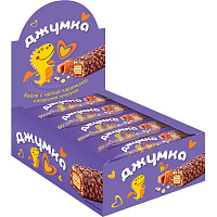 Вафли Джумка с карамелью и воздушной кукурузой 37 г (15 штук в упаковке) фото Вафли Джумка с карамелью и воздушной кукурузой 37 г (15 штук в упаковке)