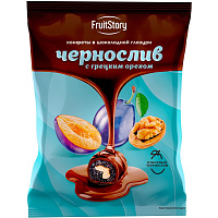 Конфеты глазированные Fruitstory с черносливом и грецким орехом 500 г фото Конфеты глазированные Fruitstory с черносливом и грецким орехом 500 г