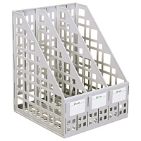 Лоток вертикальный для бумаг Attache 240 мм пластиковый серый 3 отделения