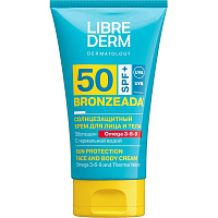 Крем солнцезащитный Librederm Bronzeada с Омега 3-6-9 и термальной водой SPF50 150 мл фото Крем солнцезащитный Librederm Bronzeada с Омега 3-6-9 и термальной водой SPF50 150 мл