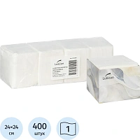 Салфетки бумажные Luscan 1-слойные 24x24 см белые (4 пачки по 100 листов+спендер) фото Салфетки бумажные Luscan 1-слойные 24x24 см белые (4 пачки по 100 листов+спендер)