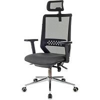 Кресло для руководителя Easy Chair 663 TC-H/SL чёрное (сетка/ткань, металл) фото Кресло для руководителя Easy Chair 663 TC-H/SL чёрное (сетка/ткань, металл)