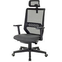 Кресло для руководителя Easy Chair 663 TC-H чёрное (сетка/ткань, пластик) фото Кресло для руководителя Easy Chair 663 TC-H чёрное (сетка/ткань, пластик)
