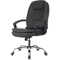 Кресло для руководителя Easy Chair 668 TPU/SL чёрное (экокожа, металл) фото Кресло для руководителя Easy Chair 668 TPU/SL чёрное (экокожа, металл)
