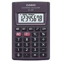 Калькулятор карманный Casio HL-4А 8-разрядный серый 87x56x9 мм фото Калькулятор карманный Casio HL-4А 8-разрядный серый 87x56x9 мм